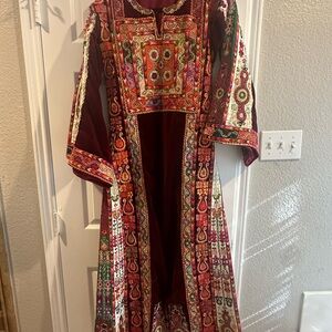 Embroidered Multicolor Kaftan Dress